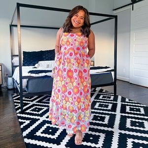 RED DRESS BOUTIQUE FLORAL EYELET DRESS